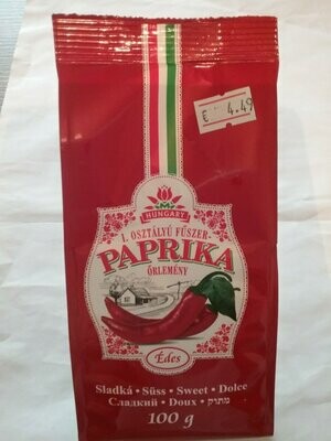 Paprikapulver gemahlen - Ungarn - süß - in einer Papiertüte 100g