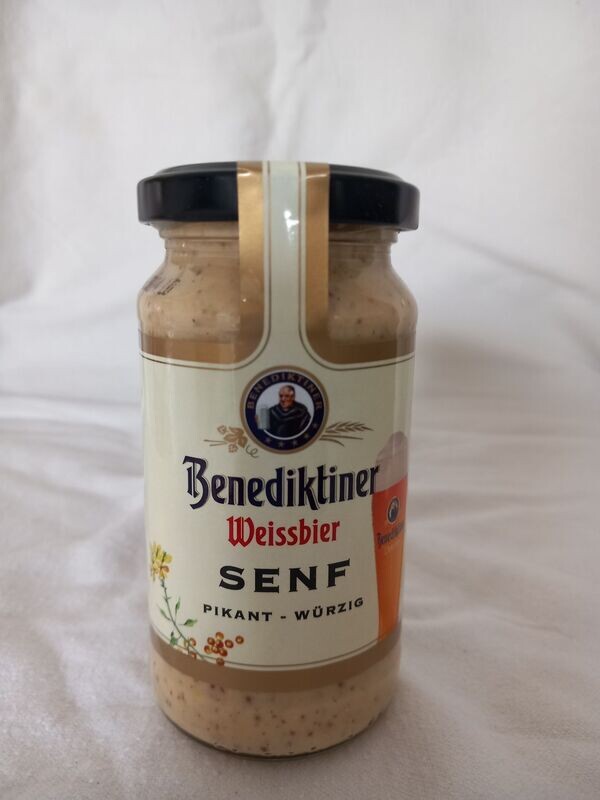 Benediktiner Weissbier Senf mittelscharf 200 ml Glas - 30.01.2025 - ALTERSNACHWEIS Benediktiner Weissbier Senf mittelscharf 200 ml Glas - 30.01.2025 - ALTERSNACHWEIS