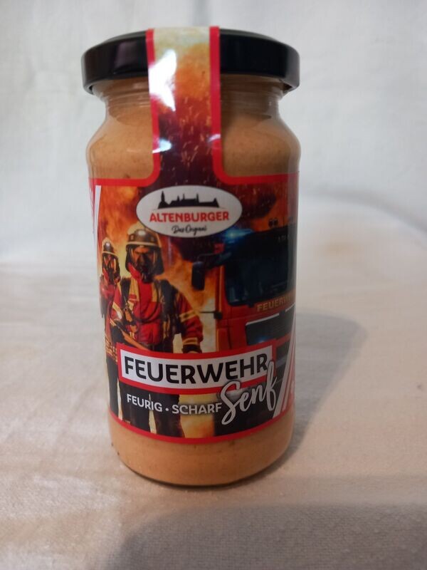 Feuerwehr Senf scharf 200 ml Glas Feuerwehr Senf scharf 200 ml Glas