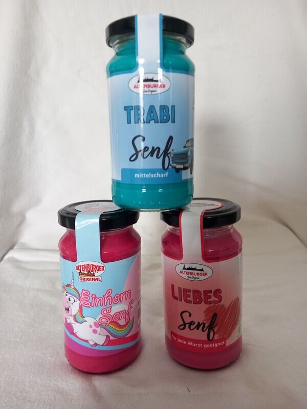 3 er Senf - Sortiment nach Wahl je 200 ml 3 er Senf - Sortiment nach Wahl je 200 ml