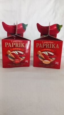 Paprikapulver - Geschenkbox süß – rot
Paprikapulver - Geschenkbox scharf – rot
Jeweils 50 gr.