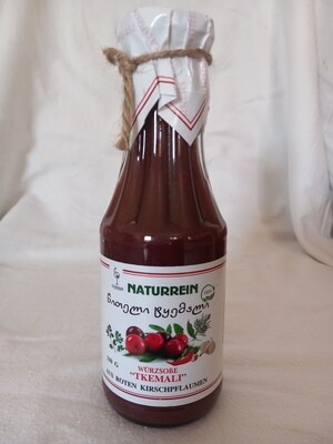 ​Sauce - Würzsoße Tkemali rot – Aus roten Kirschpflaumen – 330 ml - Georgien - Naturrein