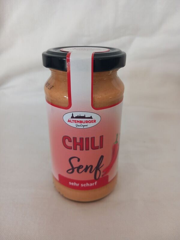Chili Senf - sehr scharf - 200 ml Glas Chili Senf - sehr scharf - 200 ml Glas