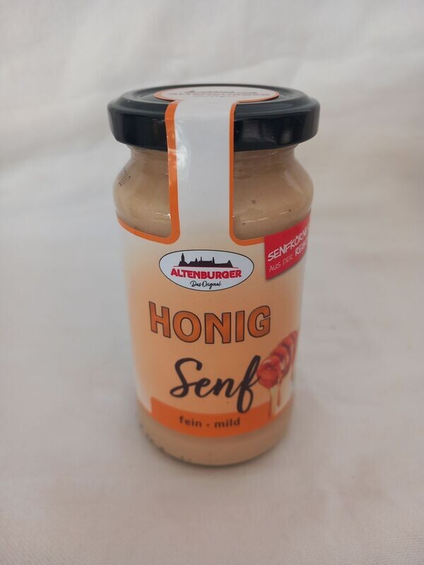 Honig Senf - Mittelscharf mit Honig - 200 ml Glas Honig Senf - Mittelscharf mit Honig - 200 ml Glas
