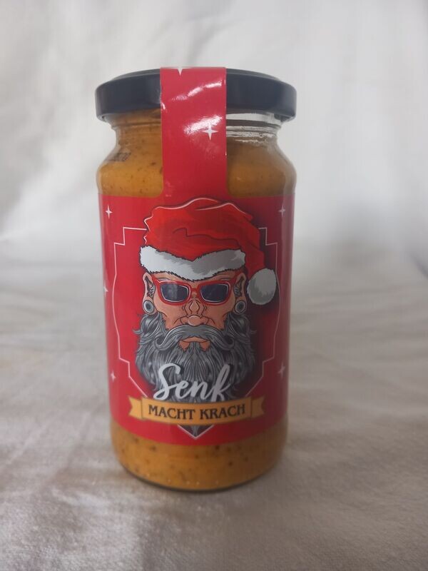 Knackiger Weihnachtssenf - Weihnachts Rocker Senf - 200 ml Glas Knackiger Weihnachtssenf - Weihnachts Rocker Senf - 200 ml Glas