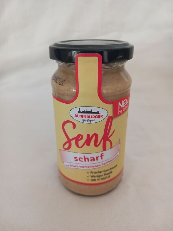Altenburger Senf - Scharfer Senf - 200 ml Glas Altenburger Senf - Scharfer Senf - 200 ml Glas