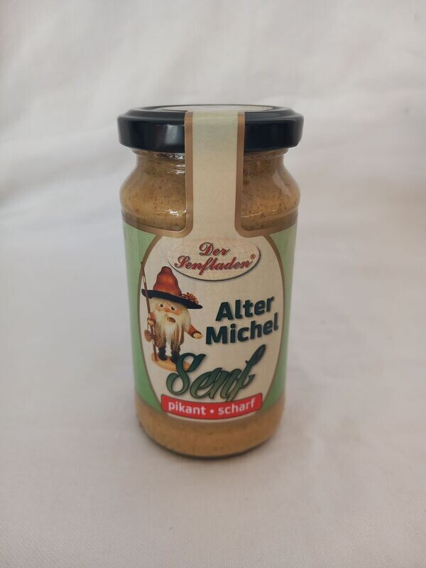 Alter Michel Senf - Angenehm scharf - 200 ml Glas Alter Michel Senf - Angenehm scharf - 200 ml Glas