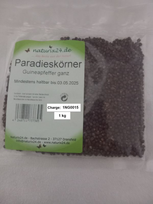 Guineapfeffer, Paradieskörner ganz - 1 kg Guineapfeffer, Paradieskörner ganz - 1 kg