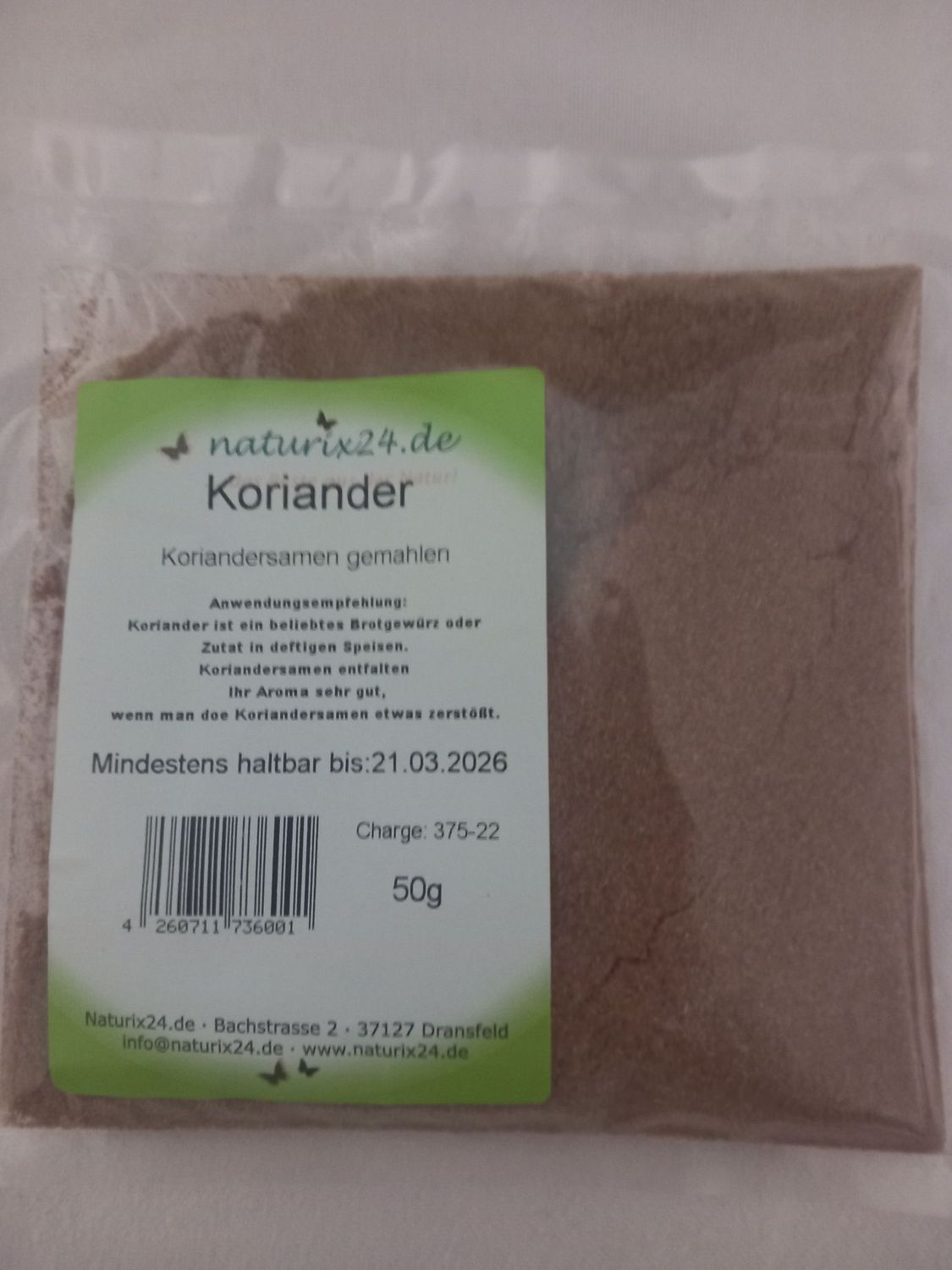 Koriander gemahlen 50 g