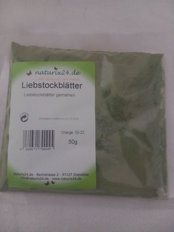 Liebstöckelpulver, Liebstöckelblätter gemahlen 50 gr. Liebstöckelpulver, Liebstöckelblätter gemahlen 50 gr.