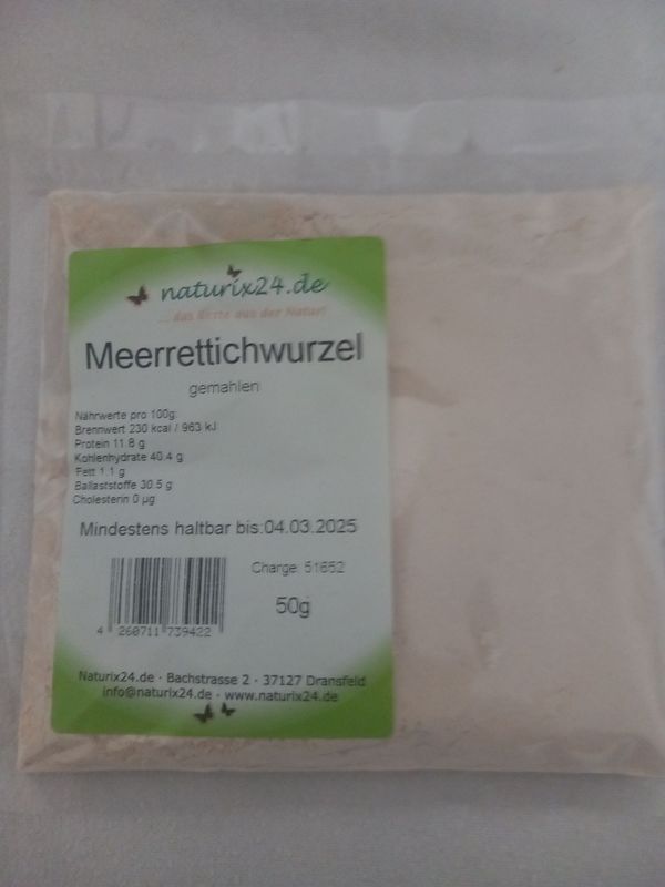 Meerrettich gemahlen 50 gr. Meerrettich gemahlen 50 gr.