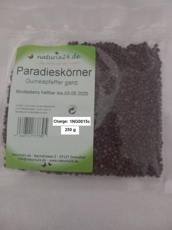 Guineapfeffer, Paradieskörner ganz - 250 gr. Guineapfeffer, Paradieskörner ganz - 250 gr.