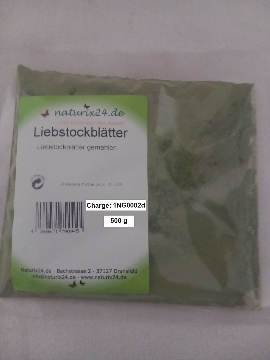 Liebstöckelpulver, Liebstöckelblätter gemahlen 500 gr.