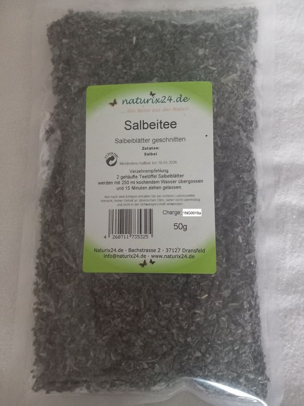 Salbeiblätter geschnitten 50 gr. Salbeiblätter geschnitten 50 gr.