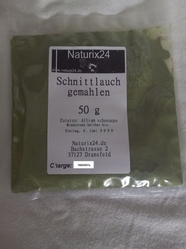 Schnittlauchpulver, Schnittlauch gemahlen 50 gr. Schnittlauchpulver, Schnittlauch gemahlen 50 gr.