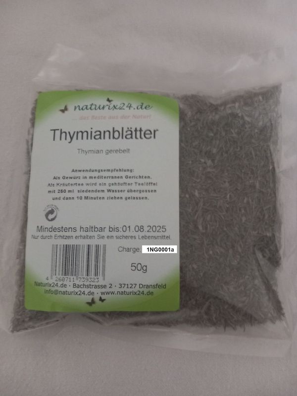 Thymian gerebelt und geschnitten 50 gr Thymian gerebelt und geschnitten 50 gr