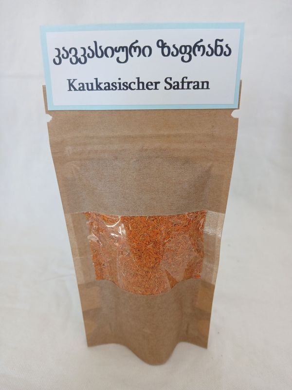KAUKASISCHER SAFRAN (TAGETESBLÜTEN) gemahlen – 15 gr. Beutel – Wiederverschließbar – Georgien