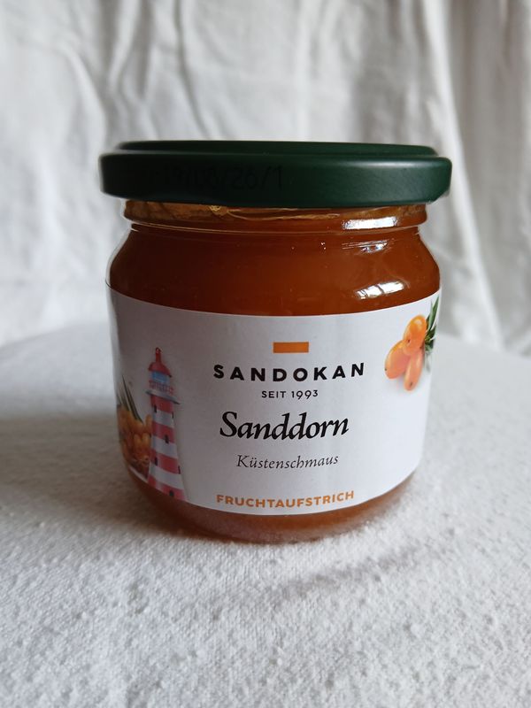 Fruchtaufstrich Sanddorn-Küstenschmaus mit Rum 225 g Fruchtaufstrich Sanddorn-Küstenschmaus mit Rum 225 g