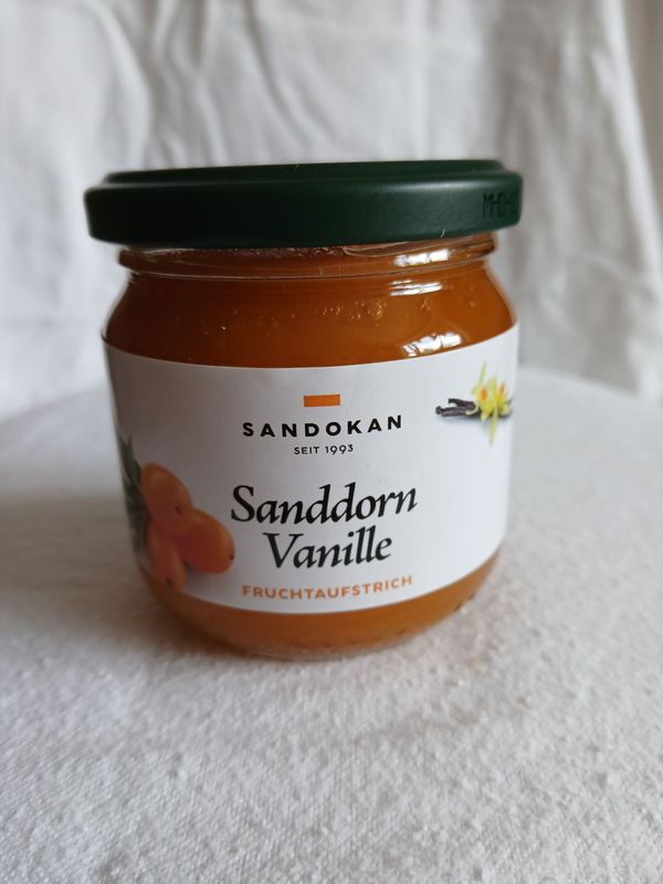 Sanddorn Vanille Fruchtaufstrich 215 gr. Sanddorn Vanille Fruchtaufstrich 215 gr.