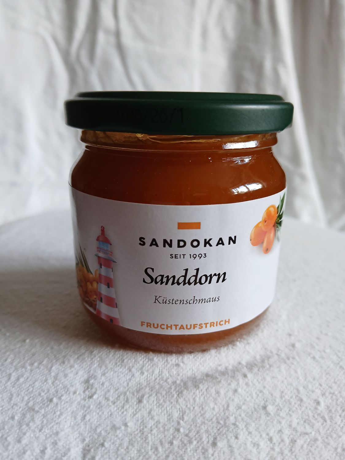 Fruchtaufstrich Sanddorn-Küstenschmaus mit Rum 225 g Fruchtaufstrich Sanddorn-Küstenschmaus mit Rum 225 g