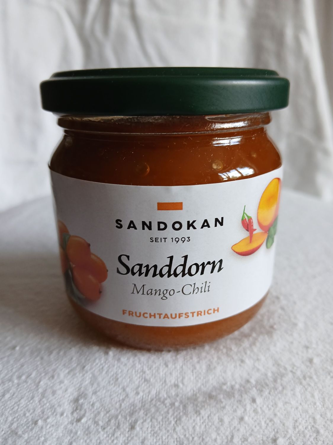 Fruchtaufstrich Sanddorn Mango-Chili 225 g Fruchtaufstrich Sanddorn Mango-Chili 225 g