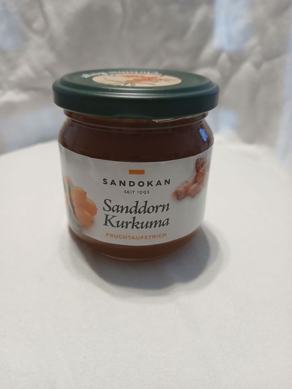 Sanddorn-Kurkuma Fruchtaufstrich 225 g Sanddorn-Kurkuma Fruchtaufstrich 225 g