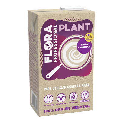 FLORA PLANT professional 15% grasa vegetal. Brick 1 litro