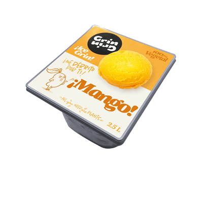 Helado vegano mango GRINGRIN tarrina 2,5 L