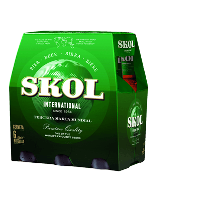 SKOL cerveza danesa 6 botella 25cl