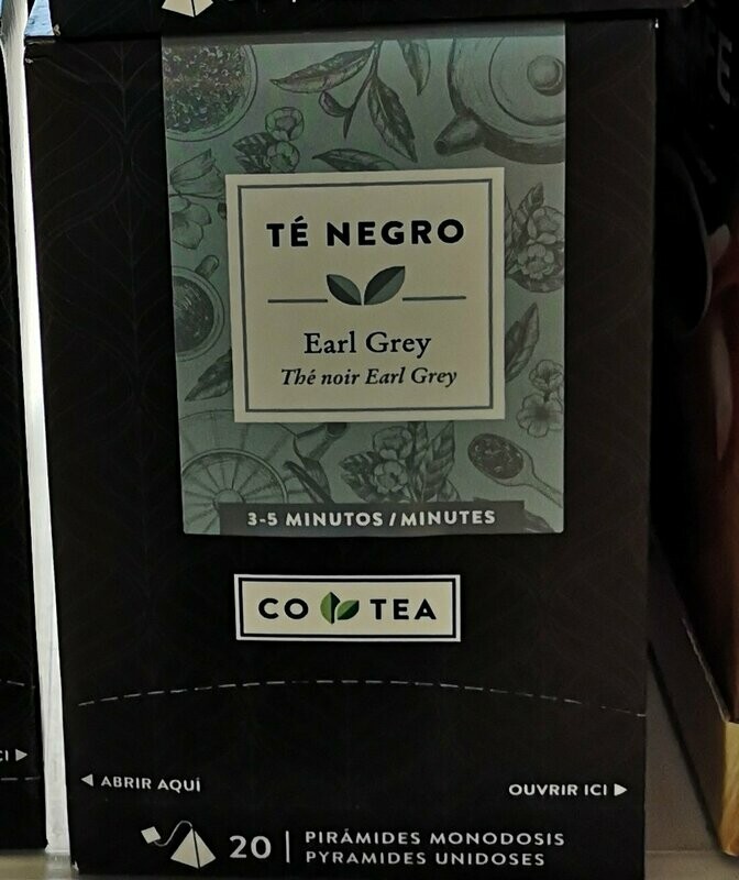 Té negro earl grey 20 monodosis