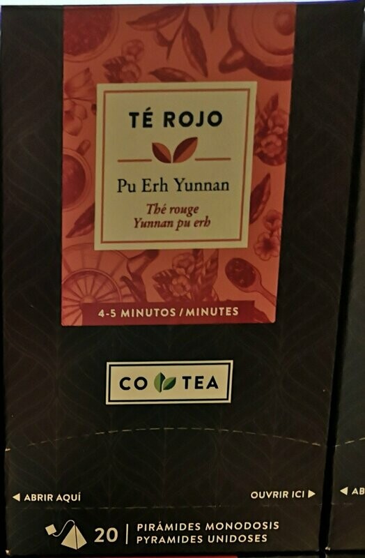 Té rojo Pu erh Yunnan 20 monodosis