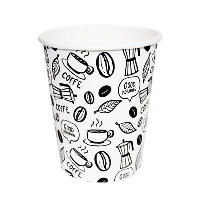 pack 50 vaso cartón térmico papel estampado 120ml
