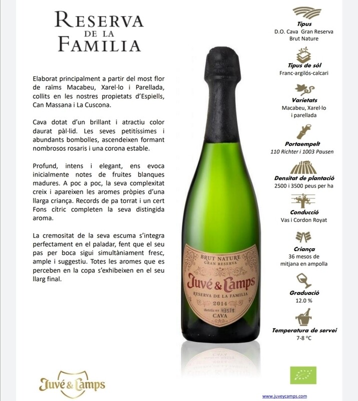 JUVÉ & CAMPS Cava brut reserva de la familia 75 cl