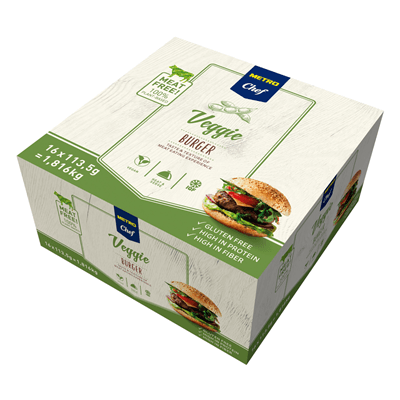 Caja 16 x 113 g Burger veggie Metro Chef