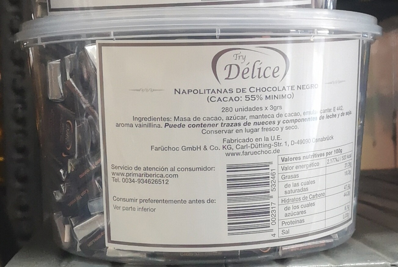 Try Délice napolitanas chocolate negro 280 ud