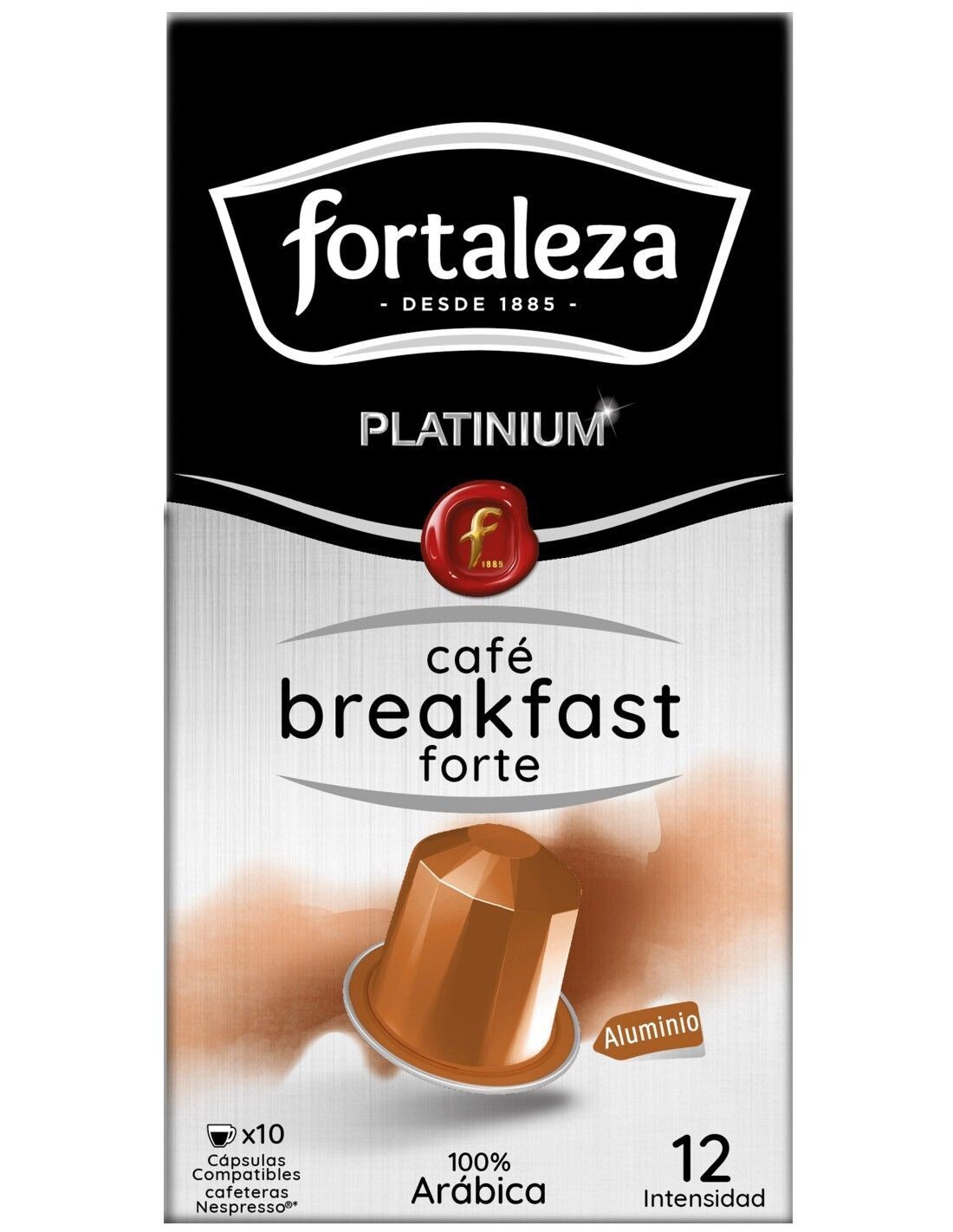Café Breakfast Forte 10 cápsulas Fortaleza Platinium compatibles con Nespresso