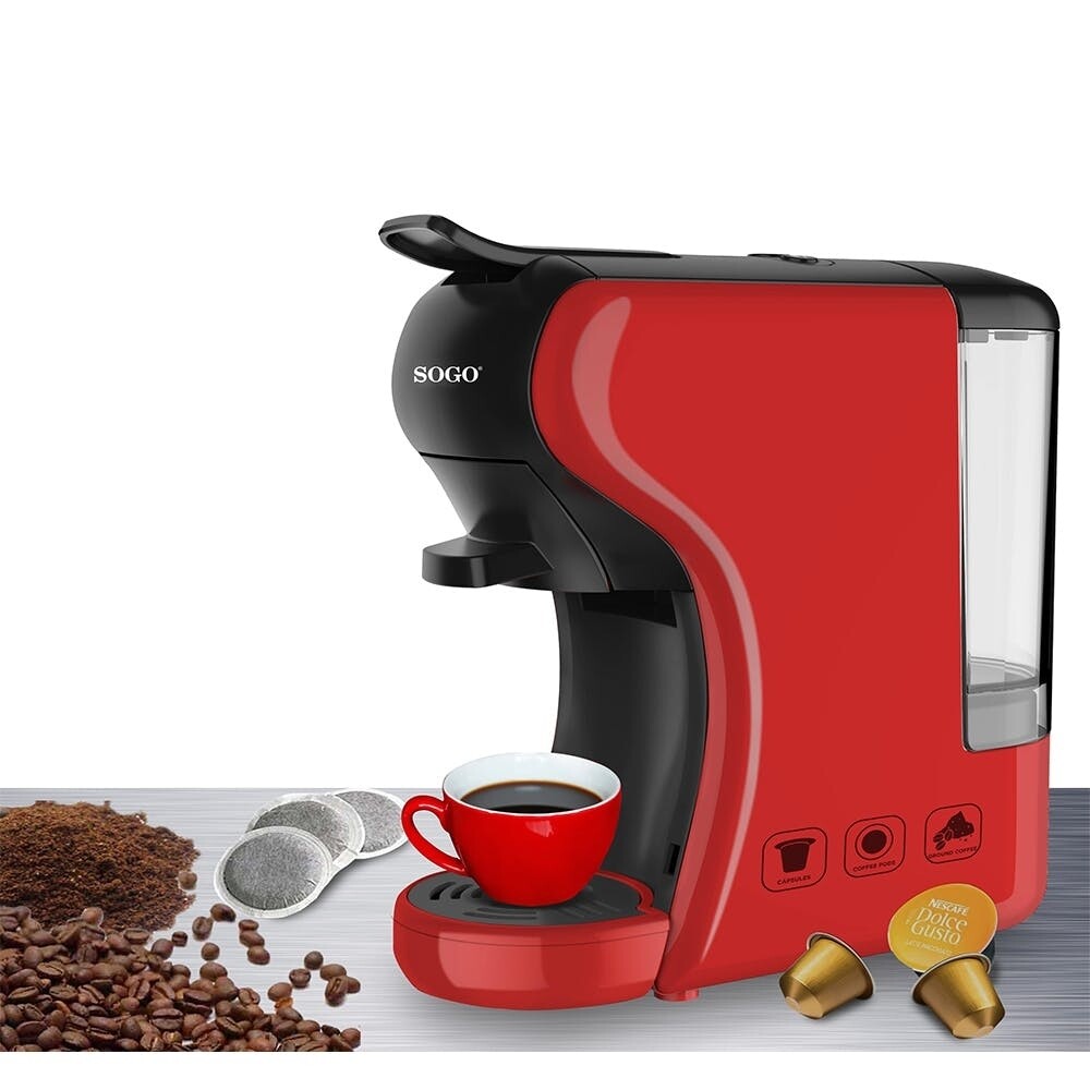 Cafetera Espresso 3 En 1 Multicapsula SOGO Rojo