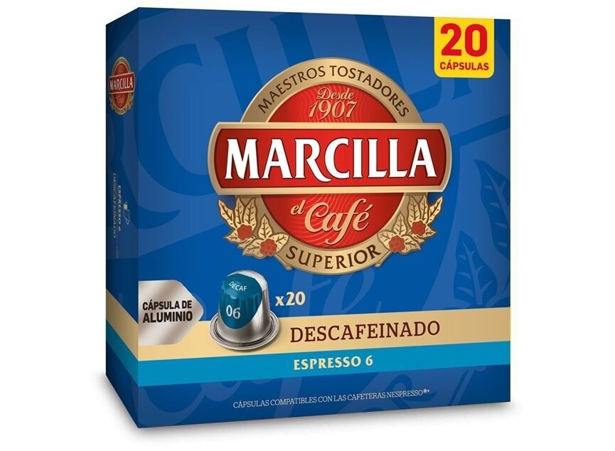 Marcilla descafeinado café cápsulas 20 ud