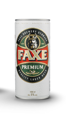 Cerveza FAXE lager premium lata 1 L