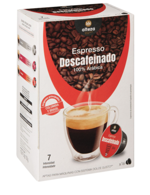 Cafe 16 cápsulas espresso descafeinado Alteza