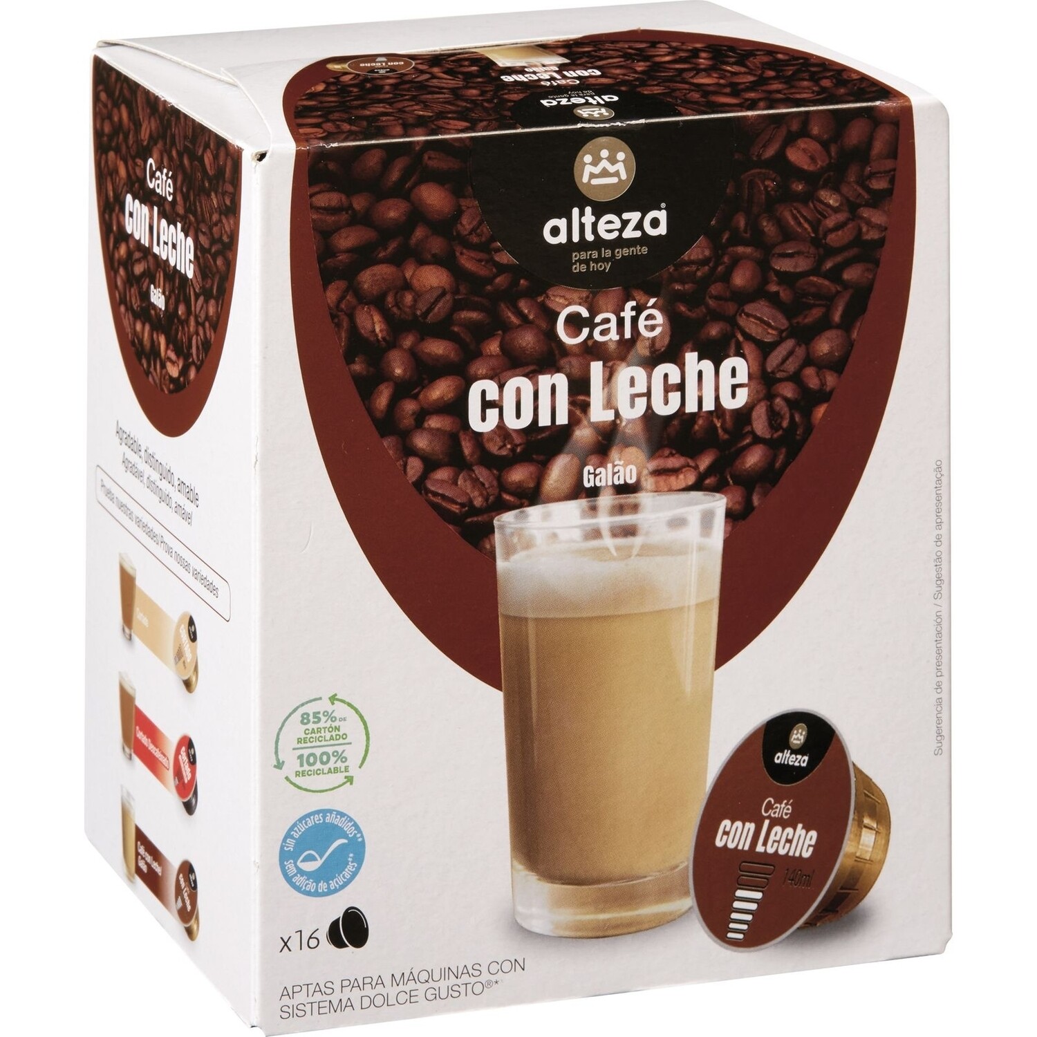 Café con leche16 cápsulas Alteza