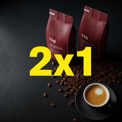 2x1 oferta Cafés Valiente mezcla en grano 1 kg