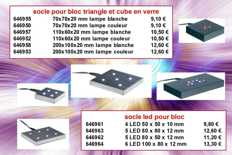 Socles lumineux à partir de 9,10 € hors frais d&#39;emballages et livraison 12,50 € par commande