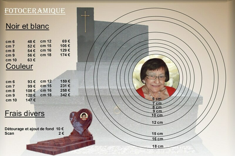 Photo céramique ronde à partir de 48,00 €
hors frais d&#39;emballages et livraison 12,50 € par commande