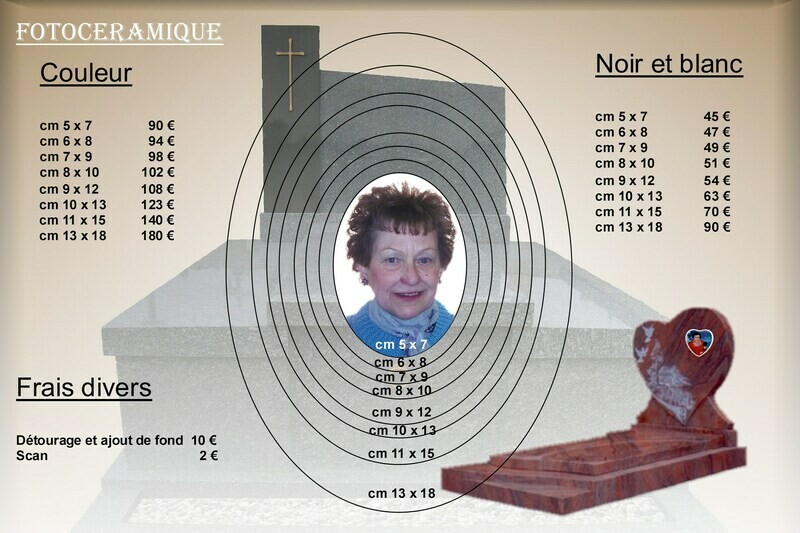 Photo céramique ovale à partir de 45,00 € hors frais d&#39;emballages et livraison 12,50 € par commande
