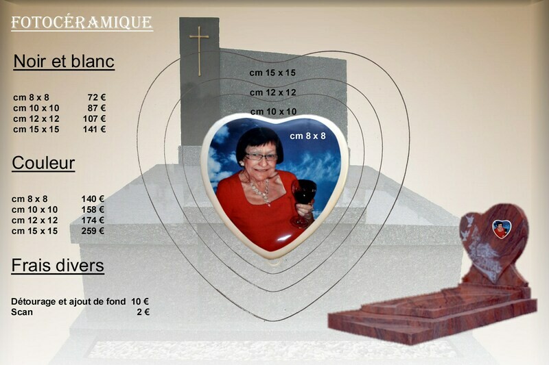 Photo céramique cœur à partir de 72,00 €
hors frais d&#39;emballages et livraison 12,50 € par commande
