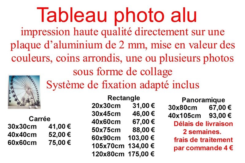 Tableau photo alu à partir de 35,00 €