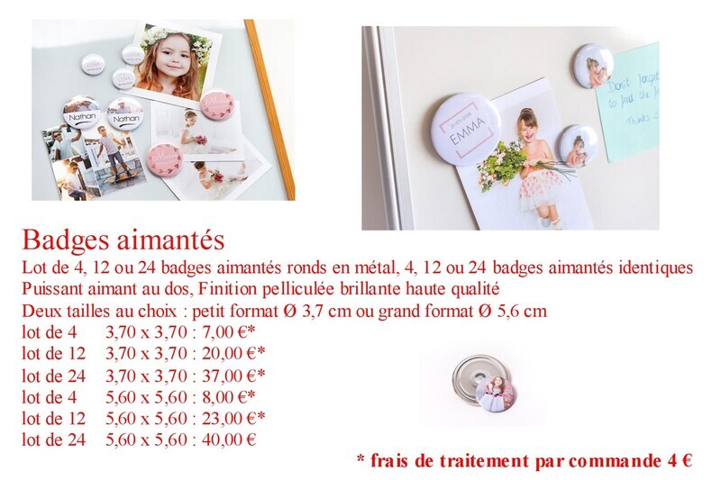 badges aimantés à partir de 11,00 €