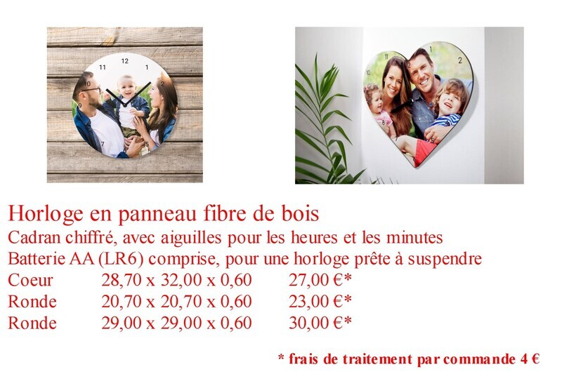 Horloge murale bois brillant à partir de 27,00 €