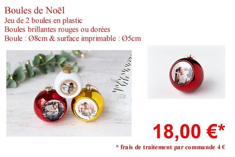 Boules de noël en plastic